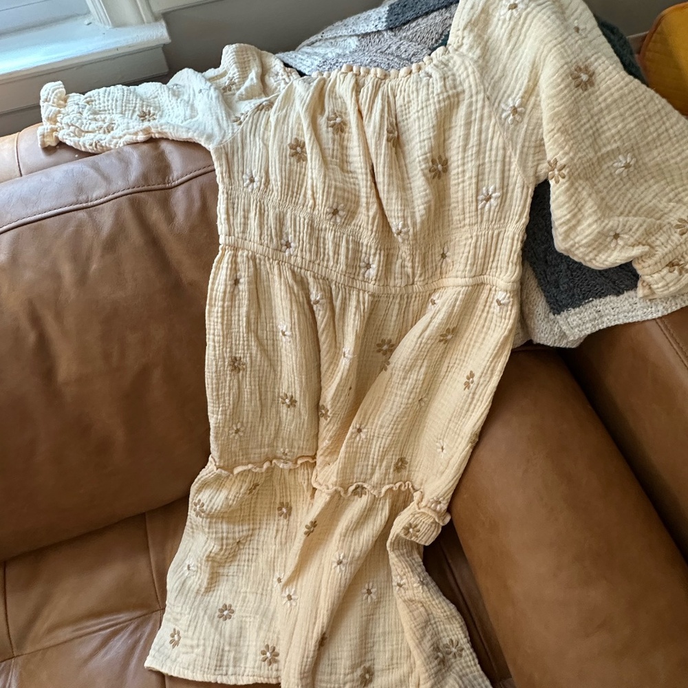 Zara Girls Yellow Sundress with Embroidered Flowers